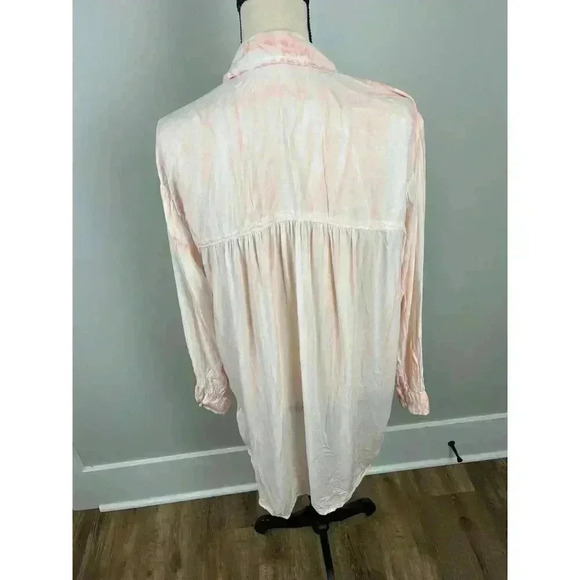 Pilcro Anthropologie Noemie Pink Tie Dye Button Up Shirt Flowy Lightweight L - Picture 4 of 11